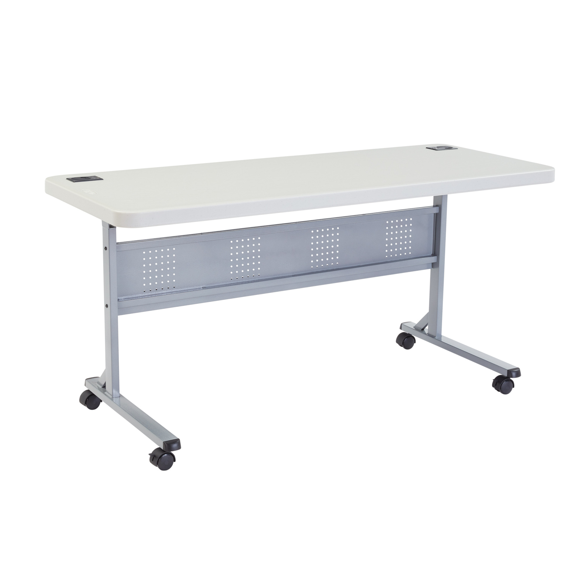 National Public Seating, 24x60 Flip-N-Store Training Table, Speckled Grey, Height 29.5 in, Model# BPFT-2460